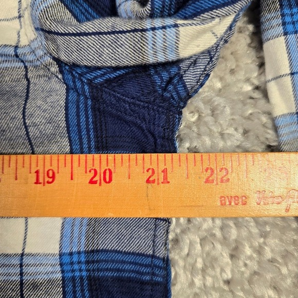 Ed Hardy Shirt Mens‎ Large Blue Plaid Button Up Long Sleeve Outdoors Casual - Picture 10 of 13